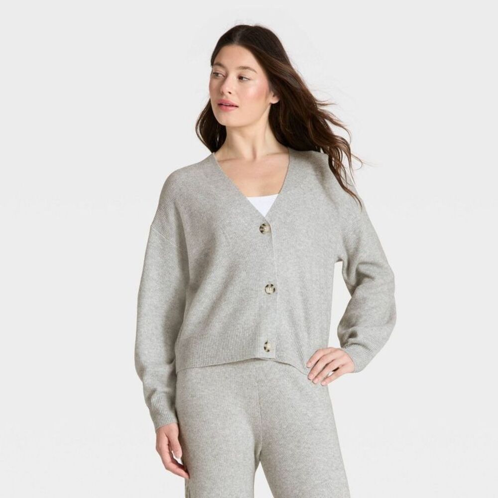 Auden - Women's Cable Sweater Cardigan - Auden Heather Gra Gray